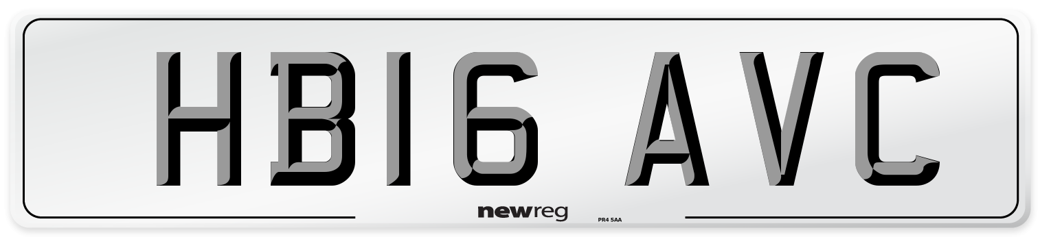 HB16 AVC Number Plate from New Reg